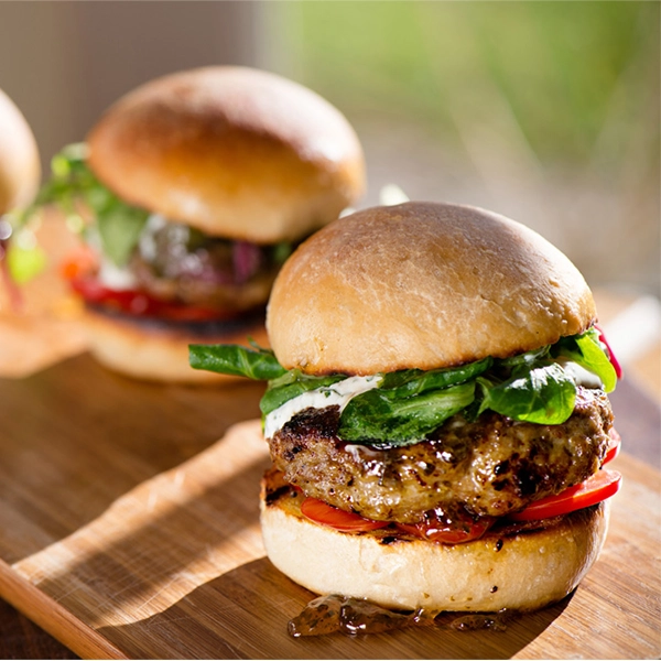 Minted Lamb Burgers with Ballymaloe Mint Sauce